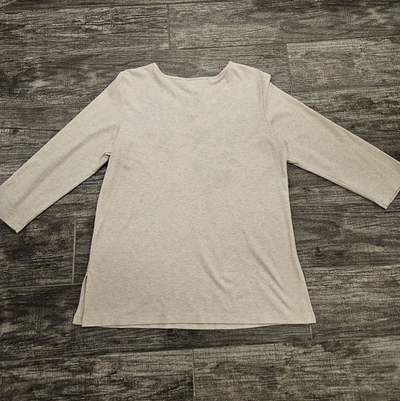 Alfred Dunner Women's Cream Top with Silver Accents And Embroidery Flowers Sz S - Picture 6 of 7